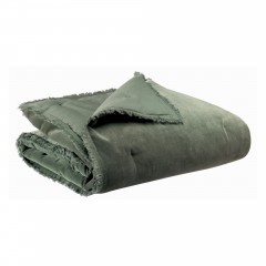 BEDCOVER VELVET UNI THYM GREEN   - BED COVERS